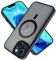 Ykasia for iPhone 14 Case & iPhone 13 Case, Compatible with MagSafe Accessories, Shockproof Case, Translucent Matte Back, Classic Hybrid Magnetic Case for iPhone 14 & 13 6.1 inch, Black