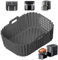 Pamatio Air Fryer Silicone Liner Accessories for Double Stack XL SL400UK, Reusable Ninja Large 9.5L Airfryer Liner Basket Compatible with AF400UK AF451UK Tower T17088 Dual Drawer Air Fryer,Grey