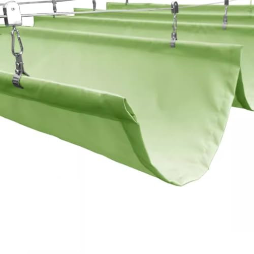 Pérgola Cubierta De Sombra Impermeable, Retráctil Olas Velas De Sombra Exterior Cable Deslizante Toldo Impermeable para Patio Cubierta, Personalizable(Verde,1.2x3m)