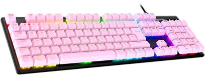 HyperX PBT Keycaps – Full Key Set, Double Shot PBT Material, UK Layout, 105 Keys, Pink