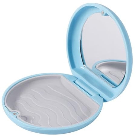 1 Pièce Boite Appareil Dentaire Boîte Gouttiere Dentier Boite Aligneur Boîte de Rangement pour Prothèses Boite Goutiere Dent Portable Etui pour Dentaires Facile à Nettoyer (Bleu)