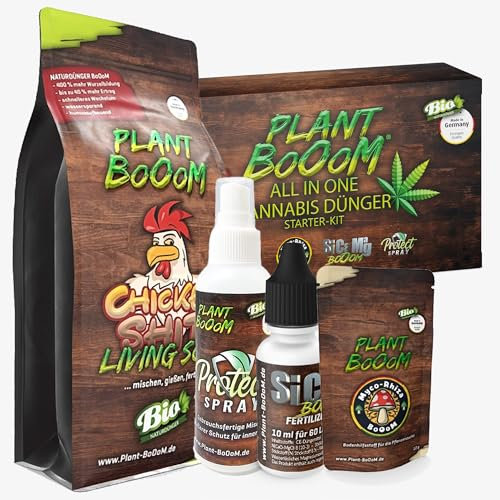 Plant BoOoM Grow Dünger Set I All-In-One Nährstofflösung Hanf Dünger I Indoor & Outdoor geeignet I Fördert kräftige Blüten I Wachstumsphase und Blütephase
