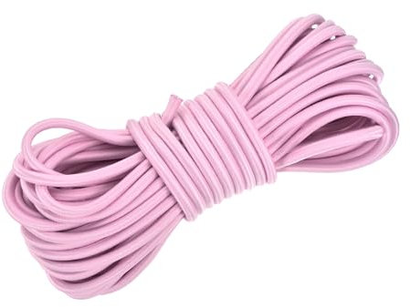 DMiotech 6mm Shock Cord, 15 M Pink Bungee Cord Tent Pole Shock Cord Round Elastic Kayak Rope Stretch String Marine Grade Heavy Polyester for DIY Projects Tie Downs