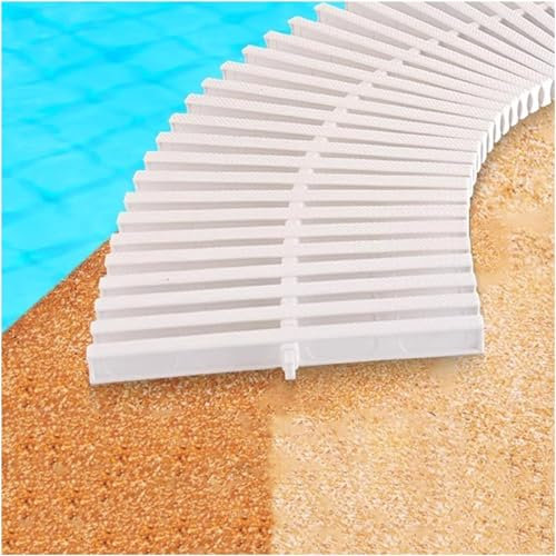 EdfYHSL Rejilla de Drenaje para Piscinas Parrilla de Drenaje for Piscina, Cubierta de canalón de Bricolaje, Rejilla de Drenaje de plástico empalmada Rejilla para Piscinas(White-9.8in,10pcs)