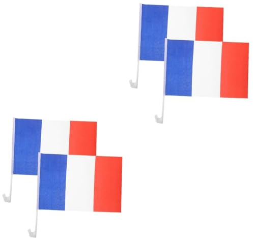 GETAJGHSD 4pièces Drapeaux De Voiture Polyester France Drapeau Français Pour Célébrations Et Décorations Automobiles