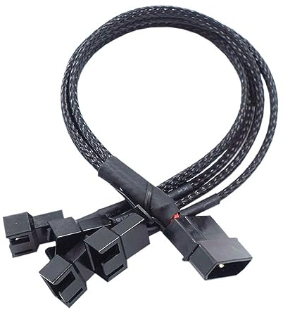 Zgehnao 27 cm 4-poliger IDE Molex auf 4-Port 3-polig/4-poliger Netzteilstecker Kühler Lüfter Adapter Kabel Splitter für PC Computer