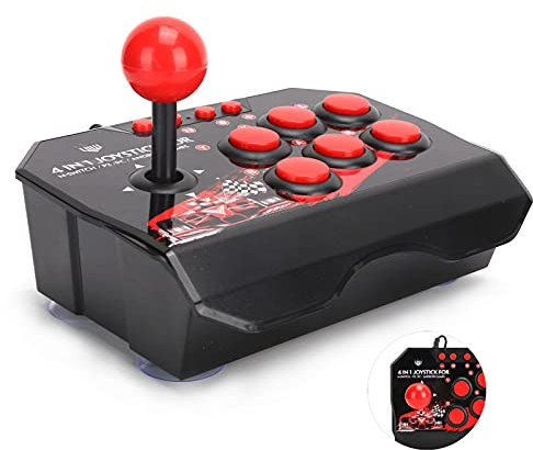 Fight Stick Joystick Cablato Controller Ergonomico Street Fight Adatto per PS3 Switch PC Classico e Rosso