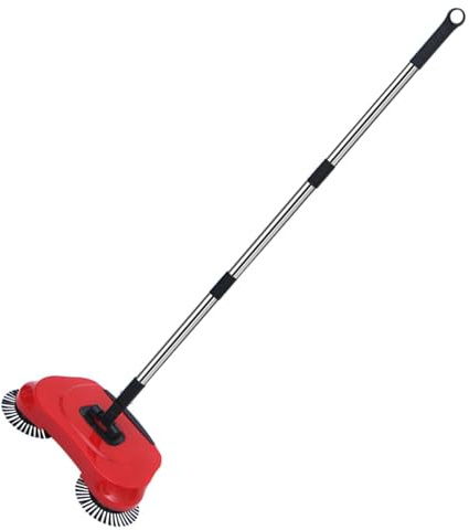 dzqad Floor S Weeper, Manueller Bodenfeger, Handkehrmaschine, Teppichkehrer, Bodenreinigungswerkzeuge, Hocheffiziente Teppichkehrmaschine, Kehrmaschine Mit Verstellbarem Griff, Rot
