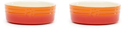 Scruffs Ombre 2pc Ceramic Dog/Pet Bowl Set - Orange 13cm