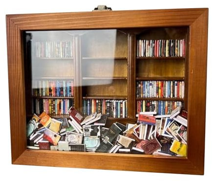 Wooden Mini Bookshelf for Anxiety Relief Mini Shaker Bookshelf with Stress Reduction Mini Books Black Anxiety Bookshelf Cabinet