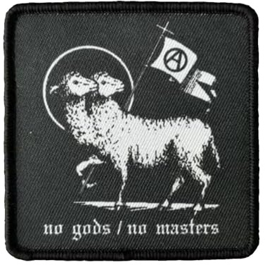 No Gods/No Masters Zwei Schafe Klett Patches, Taktische Moral Aufnäher Drucken Hook Patch Mit Klettverschluss Für DIY Kleidung Rucksack Baseballkappe Uniform