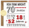 WenmthG Geburtstagskarte 70. Geburtstag Mann Frau - Lustige Geschenkidee für 70. Geburtstag Mann Frau - 70 Geburtstagskarte mit Umschlag, Aufkleber