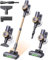 MIUZZY Aspirateur Balai sans Fil P2, 30kPa aspirateur léger avec Brosse Anti-enchevêtrement et éclairage Vert amélioré, aspirateur autoportant pour sols, Poils d’Animaux et Voiture, Or