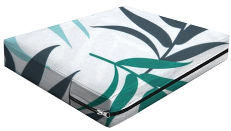 SYLC Wasserdicht Sitzkissenbezug Outdoor, Draußen Polsterbezug Mit Reißverschluss, Bezug Für Palettenkissen Wohnwagen Vollständiger Schutz (Dark Grey Print,68×63×12cm)