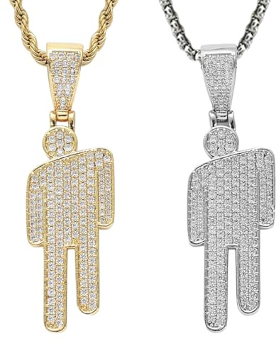 LQIOACU 2 Pièces Collier, Collier à Pendentifs Pour Couple Hip Hop Humain, Idéal Pour La Saint-Valentin, Noël et Anniversaire, Colliers Pendentifs Créatifs, Accessoires Vestimentaires