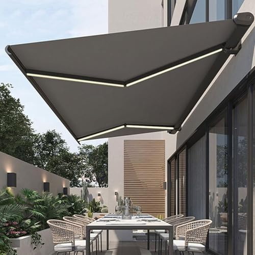 Motorisierte, einziehbare Markise für Terrassen, elektrisch, Sonnenschutz, Sonnendach, Pavillon, UV- und wasserabweisend, 2 x 1,5 m