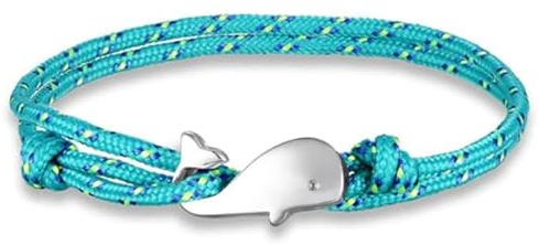 Bracelet en corde de parachute LGT Jewels Baleine Ancre Turquoise