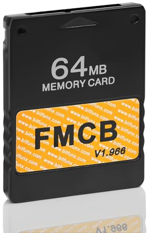 GuileKeys Free McBoot PS2 Memory Card, 64MB FMCB Memory Card for PS2 Fat Console, Runs Games in USB Hard Drive or Hard Disk, Video Game Adapter with No Lag, Plug & Play (v1.966)