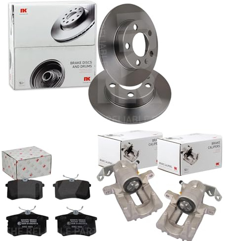 BandelOne enthält NK Bremsscheiben Beläge Sättel hinten passend für Polo 9N Ibiza Cordoba 6L A2