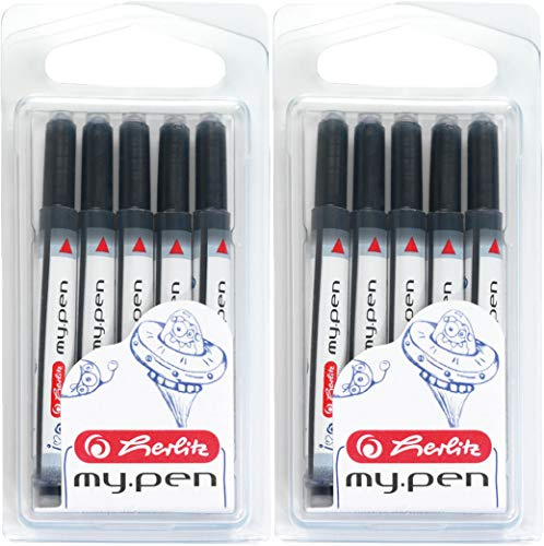 Herlitz 10999852 Universal-Tintenpatrone - my.pen, blau (2x 5 Patronen, blau)