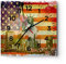 Modern Wanduhr Symbol USA Freiheit 40x40cm Quadrat Groß Wand Uhr Glas Analog Zimmeruhren Küche Büro Wohnzimmer Glasuhr Wall Clock Dekoration Design Wanddekoration Küchenuhr C4AC40x40-2543