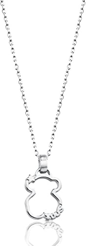 TOUS Halskette aus Sterlingsilber für Damen mit Bärenmotiv 1,6 cm, 45 cm lang, klassisch und vielseitig, Kollektion Silhouette