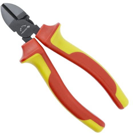 Högert Technik - Seitenschneider verchromt - Isoliert mit Mehrkomponenten-Hüllen - VDE-geprüft - Serie Chrom-Vanadium Stahl - Ergonomischer Griff - 180 mm, 1000 V, VDE