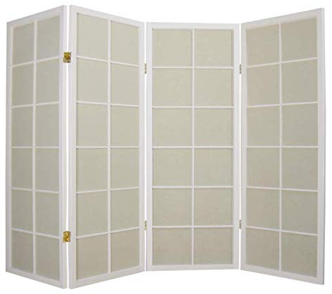Fine Asianliving Japanische Paravent Raumteiler Shoji Fine Asianliving Japanischer Paravent Raumteiler Trennwand B180xH130cm 4-teilig Shoji Reispapier Weiß