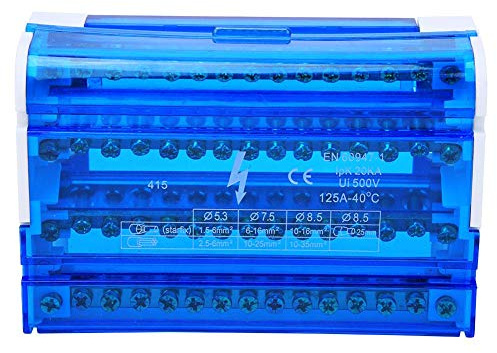 Industrial Power Distribution Gang Box Connector DIN Rail Terminal Block 4 Level Single Phase Wiring Transparent Dust Cover Secure Connections DIN Rail Compatible