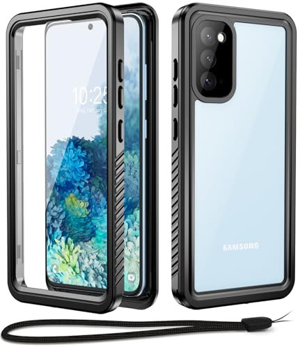 Beeasy für Samsung Galaxy S20 Hülle (6,2”), IP68 Wasserdicht Outdoor Handyhülle 360 Grad Schutzhülle, Stoßfest Staubdicht Panzerhülle mit Eingebautem Displayschutz für S20 Case, Schwarz