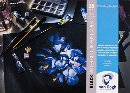 Talens Van Gogh Aquarell Pastkartenblock Schwarz, mit 25Blatt