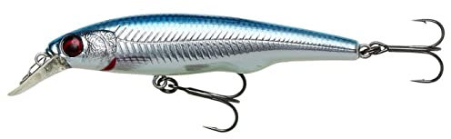 Savage Gear Gravity Twitch SR - Premium Süßwasser Raubfischköder für Angler, Magnetisches Weitwurfsystem, Darten und Kicken Action für Barsch, Hecht, Forelle, Barsch, Rapfen & Lachs Blau Chrom 9,5 cm