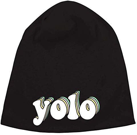 Yolo Rainbow Styled You Only Live Once Jersey Beanie Hut Dünne Slouch Cap Unisex One Size