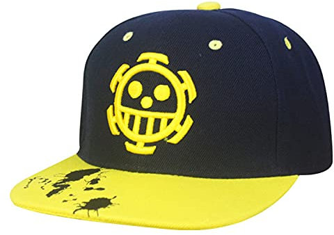 WANHONGYUE Cartoon Anime Gestickte Baseball Cap für Damen Herren Verstellbar Baseballkappe Trucker Mesh Cap Sommer Sonnenhut Mütze Trafalgar Law