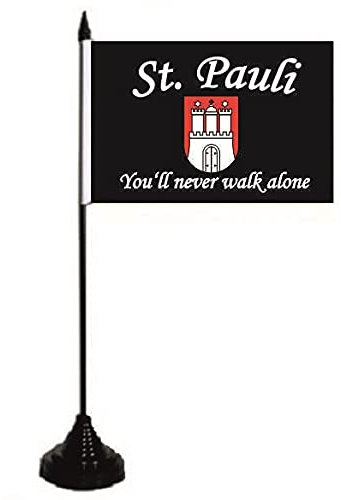 U24 Tischflagge St.Pauli Never walk alone Fahne Flagge Tischfahne 10 x 15 cm