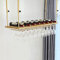 ZXFDMSWJ Industrielle Decke, goldene Weinregale, höhenverstellbar, Kelche aus Metall, Weinflaschenhalter, Weinglasregal aus Eisen, für Bars, Küchen, Restaurants (Size : 120cm)