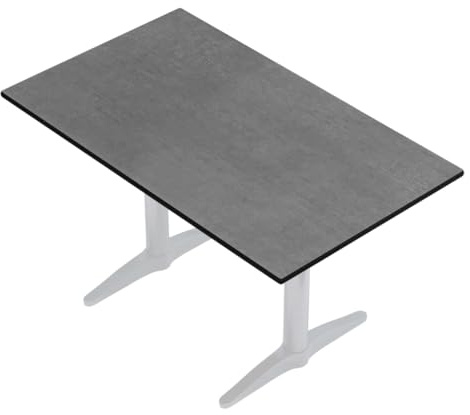 GGMMÖBEL COMPACT | Esstisch HPL Tischplatte | 118 x 68 cm | Anthrazit | Perfekt für klappbare Gartentisch, Esstisch | Outdoor | Restaurant, Cafe, Bar