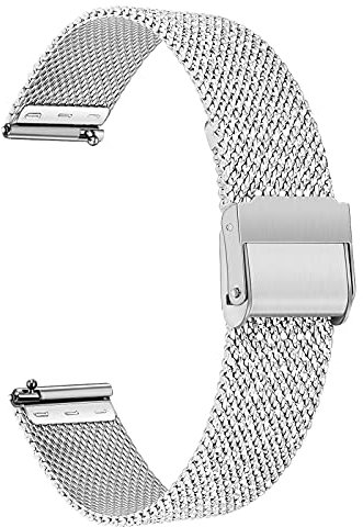 TRUMiRR 20mm Uhrenarmband Kompatibel mit Huawei Watch GT 3 42mm Armband, Mesh Gewebte Edelstahl Armband Ersatzband für Huawei Watch GT 3 42mm/GT 2 42mm/Honor MagicWatch 2 42mm