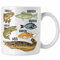 Trendation - Angler Fischer Tasse mit Fischarten Geschenk Raubfische Hobbyangler Hecht Forelle Barsch Angeln Kaffeetasse (Weiß)