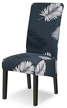 Lydevo Stuhlhussen XL 4er Set Stretch Stuhlhussen Schwingstühle XL für Esszimmerstühle Spandex Universal-Stuhlbezug Large Dining Chair Schonbezüge für Stuhl Esszimmer Hotel Bankett,Graue Feder