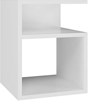 ADGO Tini Nachttisch/Kommode mit Abmessungen: 30 cm tief, 30 cm breit, 40 cm hoch Praktischer Nachttisch neben dem Bett Elegantes und einfaches Design Hochwertiger (Weiß)