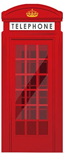 A.Monamour Türtapete Selbstklebend Türfolie Türposter 3D Rote Telefonzelle Vinyl Folie Türdeko Tapete Wandbild Türaufkleber Türtattoo 85x200cm