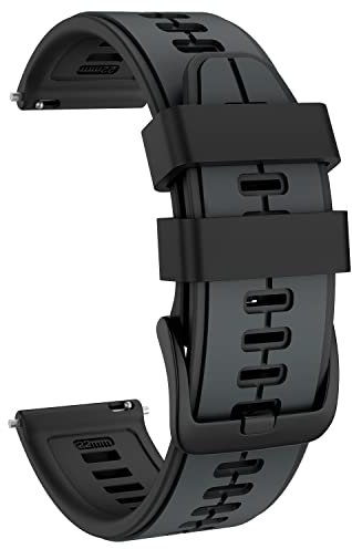 ISABAKE 22mm Silikon Armband für Garmin Vivoactive 4/Venu 2/Galaxy Watch 46mm,22mm Sport Weiches Silikon Uhrenarmband für Huawei Watch GT2/Gear S3 Frontier/S3 Classic/Ticwatch Pro S2/E2
