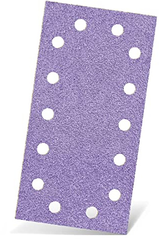 MENZER Purple HD Klett-Schleifblätter, 230 x 115 mm, 14-Loch, f. Schwingschleifer, Keramik-Mix (50 Stk.) K400