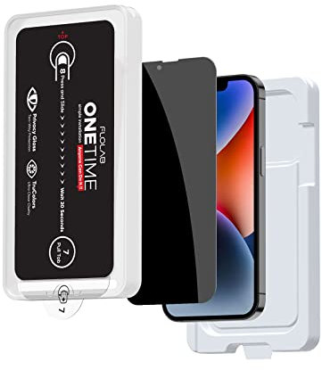 FLOLAB NanoArmour ONETIME Hüllenfreundlicher Sichtschutz für iPhone 14 Plus / 13 Pro Max - Premium Hartglas, Glatte Berührung, Einfache Installation, Staubfrei