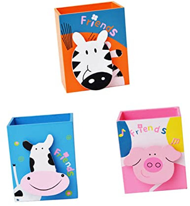 YARNOW 3st Stifthalter Aus Holz Für Tiere Süßer Stiftehalter Dekorativ Cartoon-stift-organizer Süße Federtasche Stifthalter Für Den Schreibtisch Buntstifte Mdf Mäppchen Student Angepasst