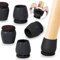 Tapones para Patas de Silla inclinadas con Fieltro, Tapas de Goma para Patas de Silla, Almohadillas de Fieltro, Alfombrilla para Muebles para Suelos de Madera Dura, Redondos, Negro, diámetro 25-31 mm