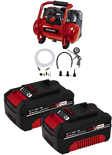 Einhell Compresseur sans fil TE-AC 36/6/8 Li OF Set Power X-Change & Original batterie PXC-Twinpack 4,0 Ah Power X-Change