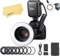 Godox MF-R76N TTL Micro Flash Annulaire LED pour Appareil Photo Nikon, CCT 5900K±200K, Batterie Lithium 3000mAh, Temps de Recyclage 0,1-1s, Doubles Tubes Flash, Flash et Ecran LCD, Bagues Dadaptation