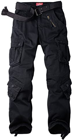 Ycfish Damen Hosen Cargo Hose Multi Taschen Wanderhose Workwear Reißverschluss Armee Militär Outdoorhose Relaxed-Fit Trekkinghose Cargohose
